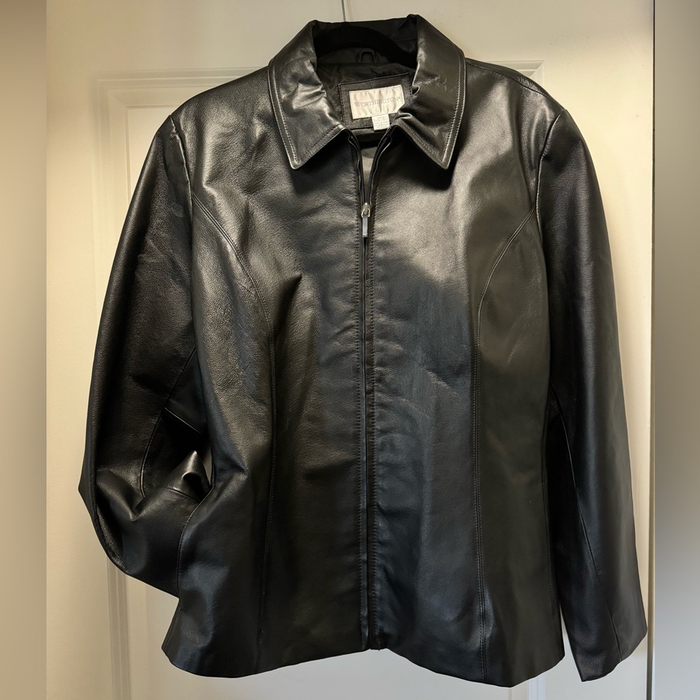 Worthington VTG 90s Black Vegan Leather Jacket